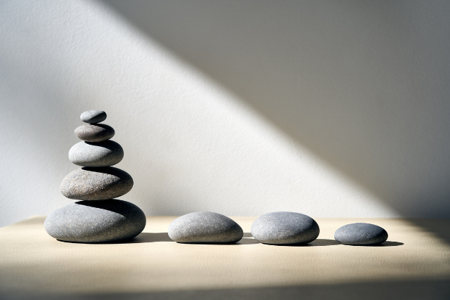 Stacked rocks zen vibe