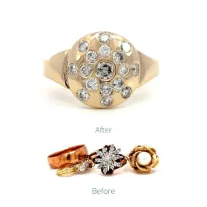before and after images of precious jewelry