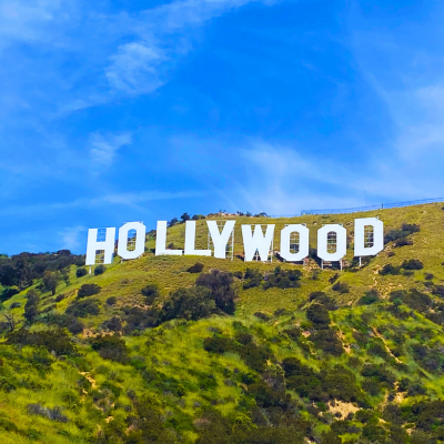 Hollywood sign on CA hillside